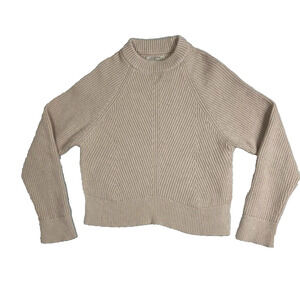 AllSaints Sweater Womens Small Sylvie Crewneck in Nude Pink Chunky Wool Cashmere